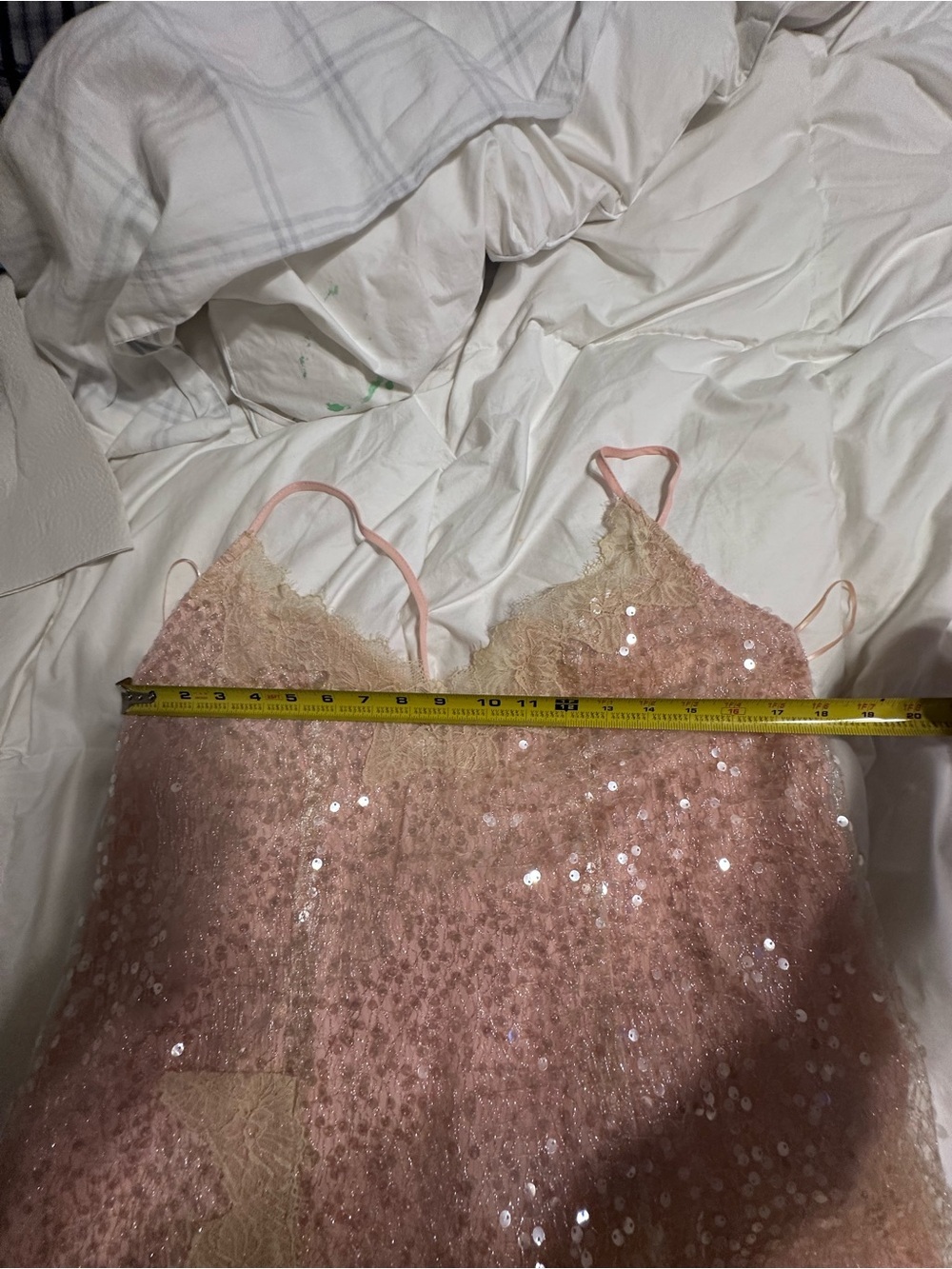 Anthropologie - En Elly Sleeveless V-Neck Lace Sequin Slip Midi Dress - Picture 6 of 6